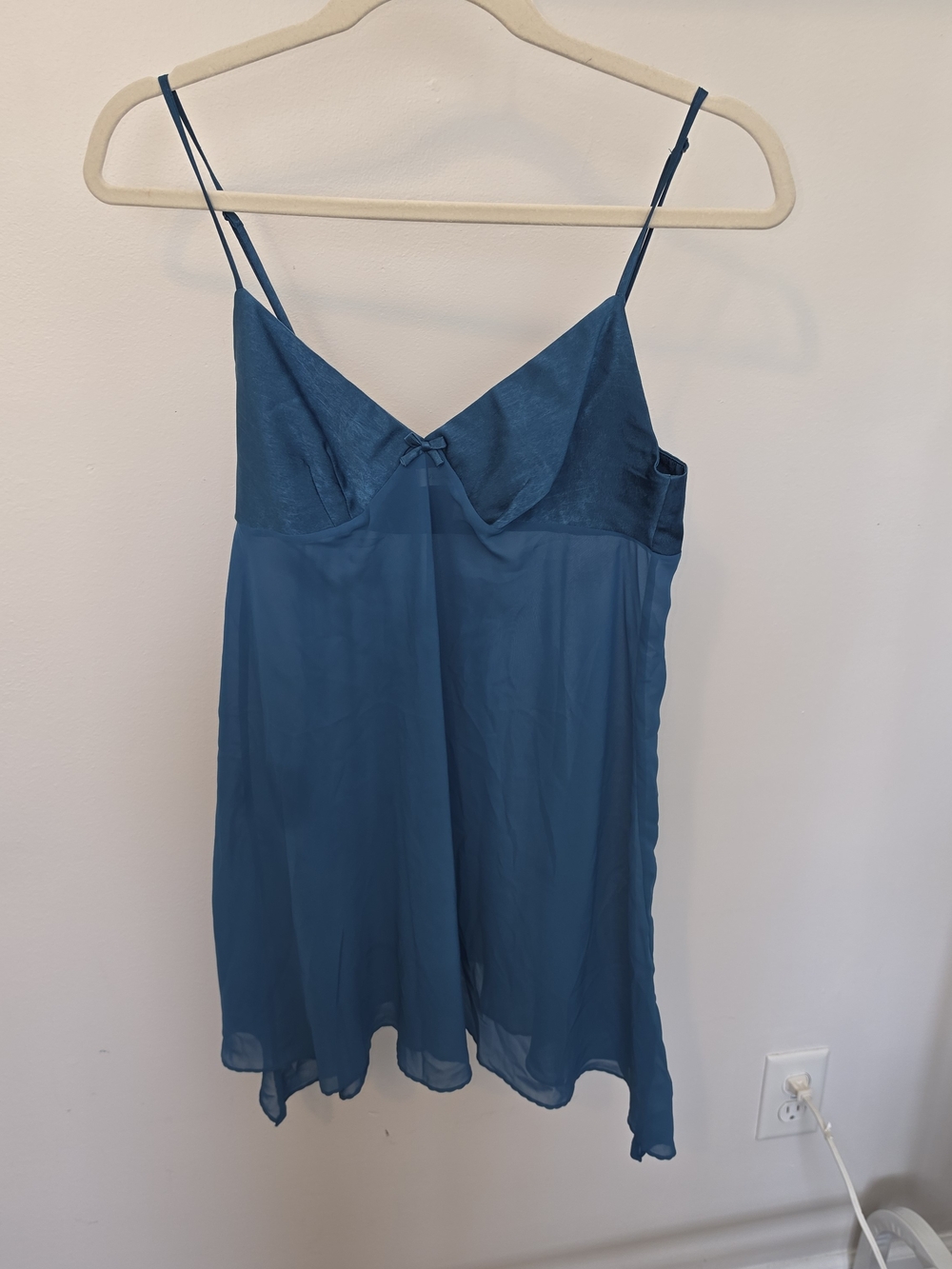 Victoria's Secret Teal Blue Satin Slip Cami Y2k